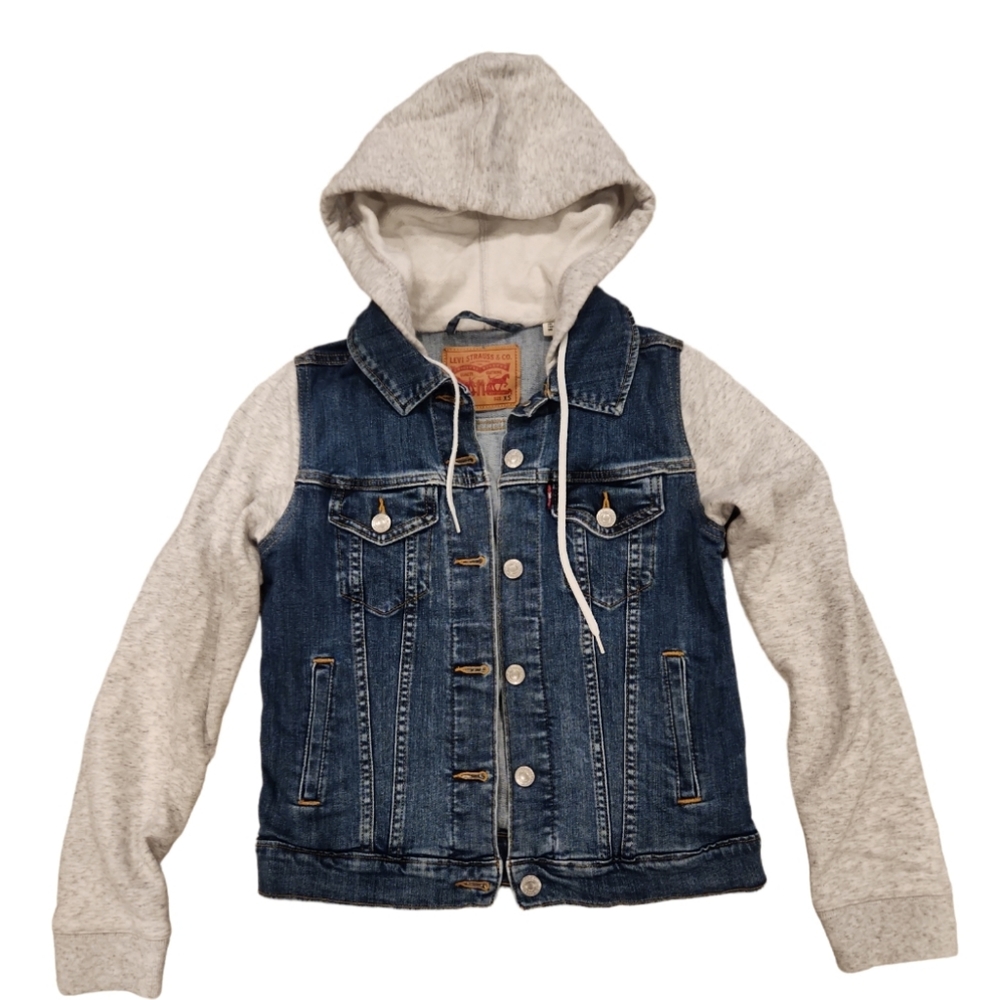 Levi's Hybrid Denim Hoodie Classic Trucker Jacket Size XS